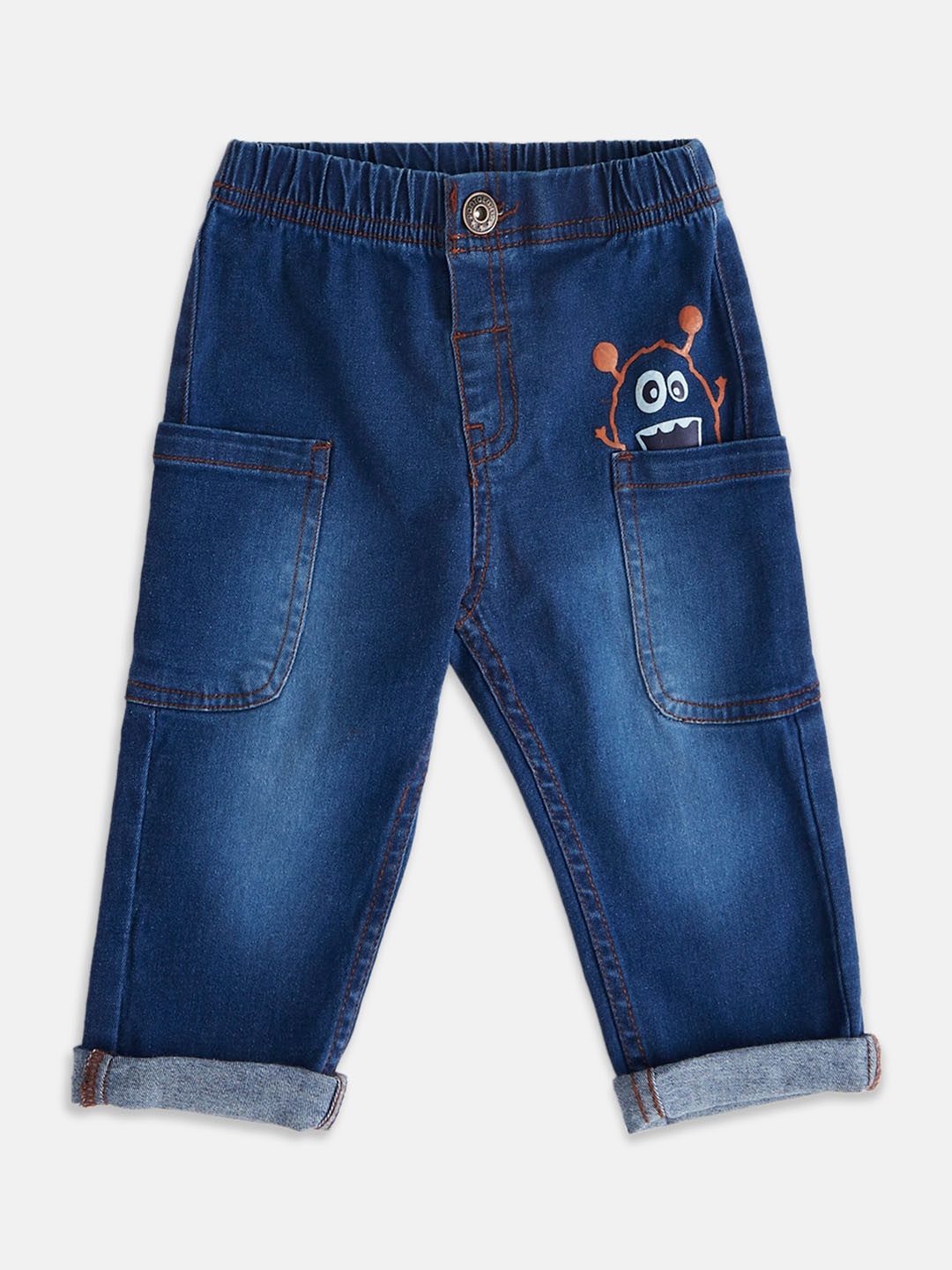 

Pantaloons Baby Boys Light Fade Cotton Jeans, Blue