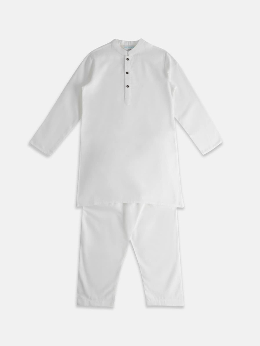 

indus route by Pantaloons Boys Pure Cotton Kurta With Pyjamas, Off white