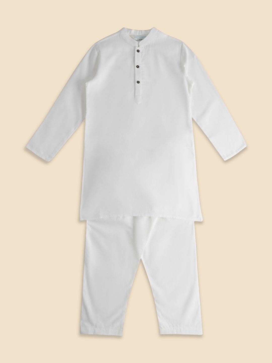 

indus route by Pantaloons Boys Pure Cotton Kurta With Pyjamas, Off white