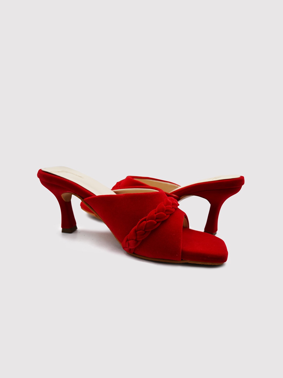 

yellowsoles Solid Kitten Heels, Red