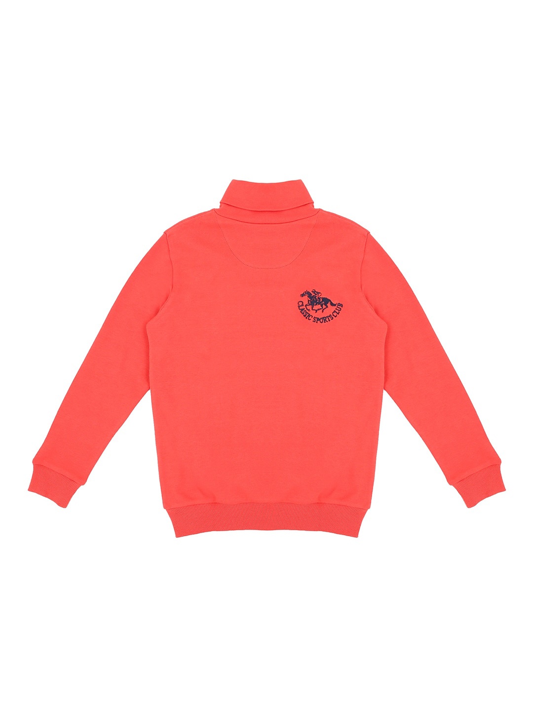 

Pantaloons Junior Boys Turtle Neck Pure Cotton Pullover, Orange