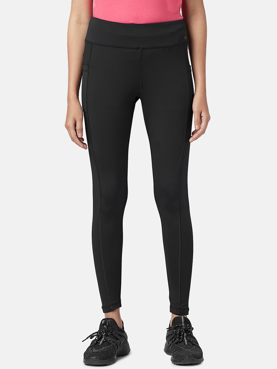 

Ajile by Pantaloons Women High-Rise Ankle-Length Tights, Black