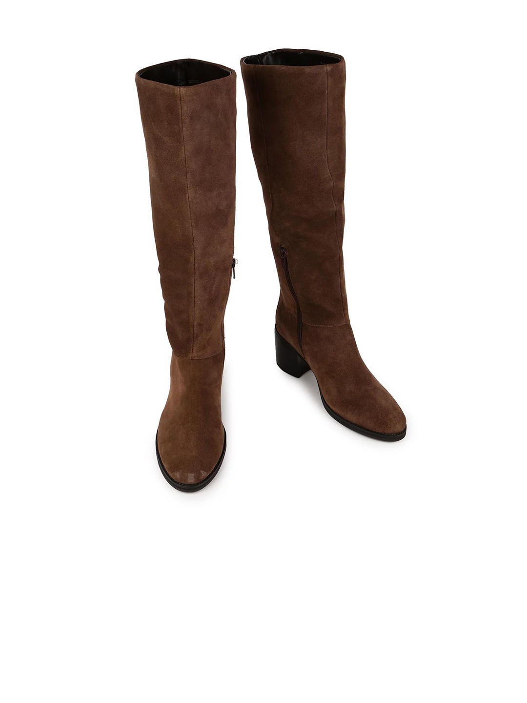 

Marks & Spencer Women Block-Heeled High-Top Regular Boots, Brown