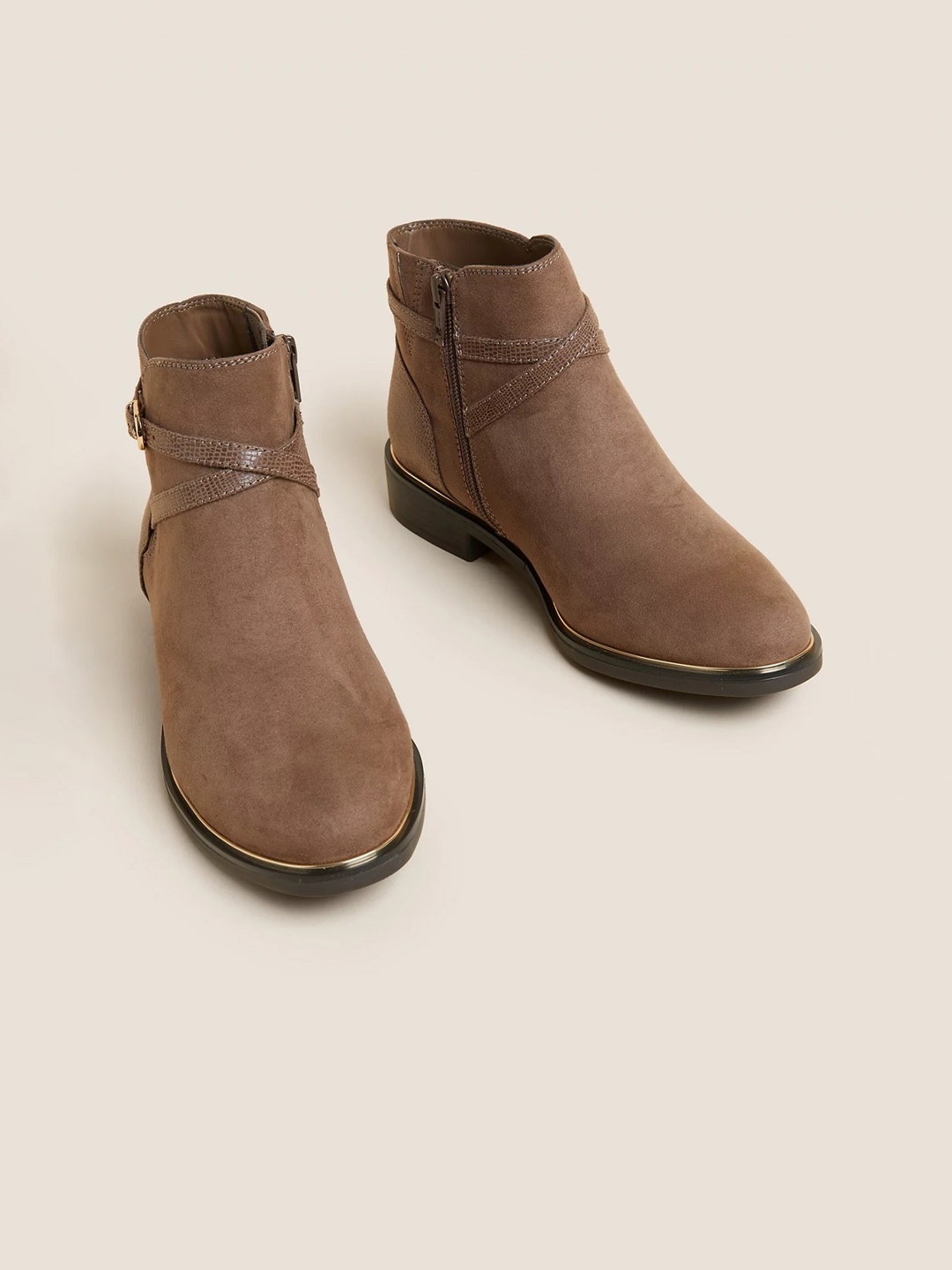 

Marks & Spencer Women Buckled Regular Boots, Brown