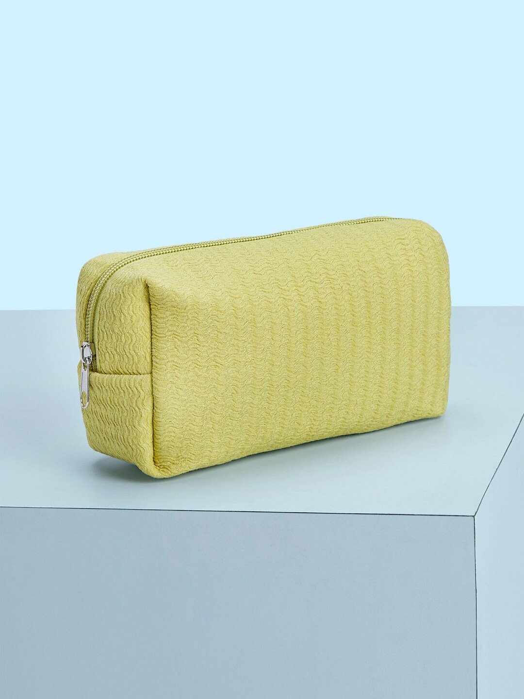 

Forever Glam by Pantaloons Women Textured Fabric Travel Pouch, Green