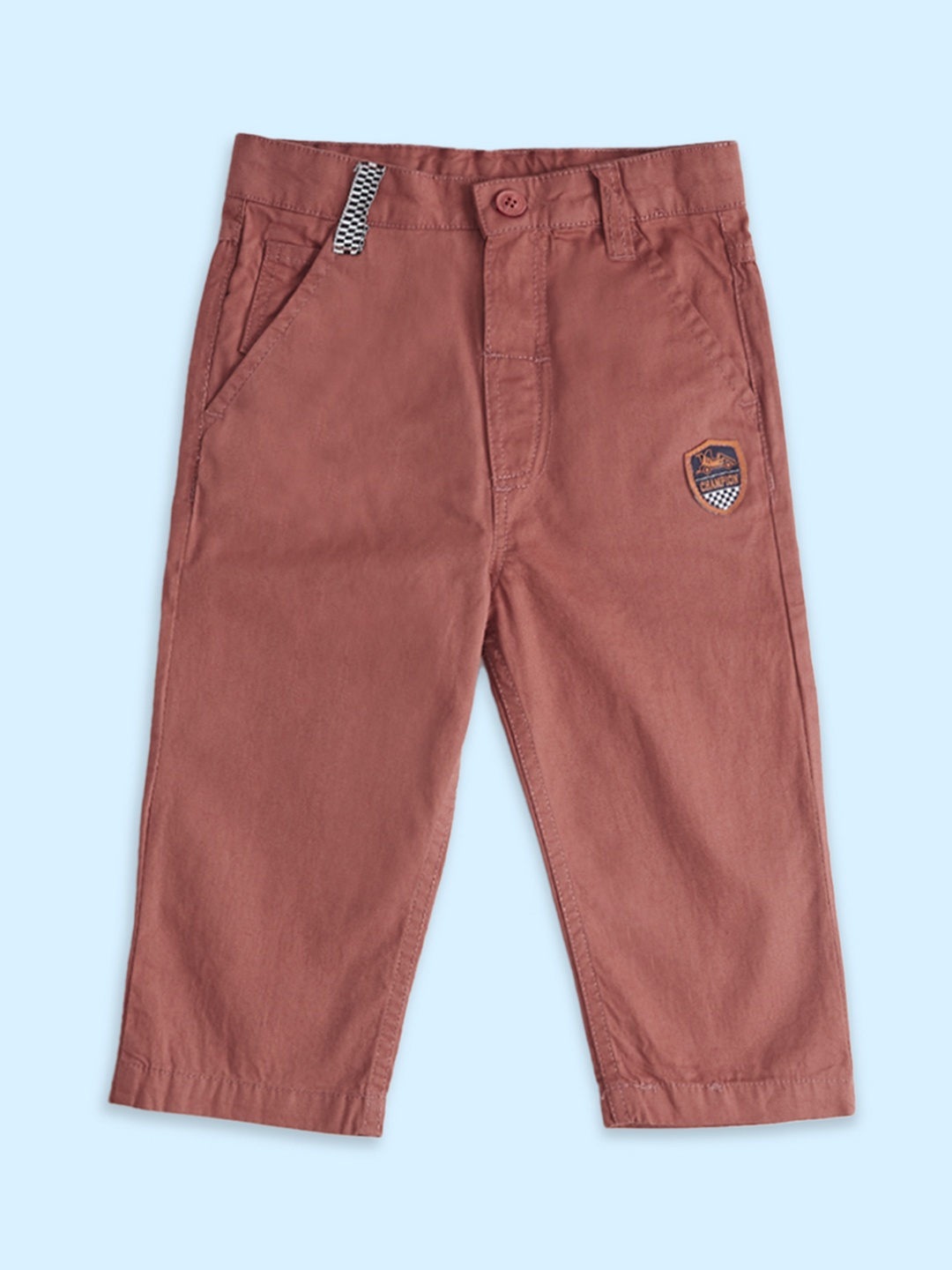 

Pantaloons Baby Infant Boys Mid-Rise Cotton Chinos, Rust