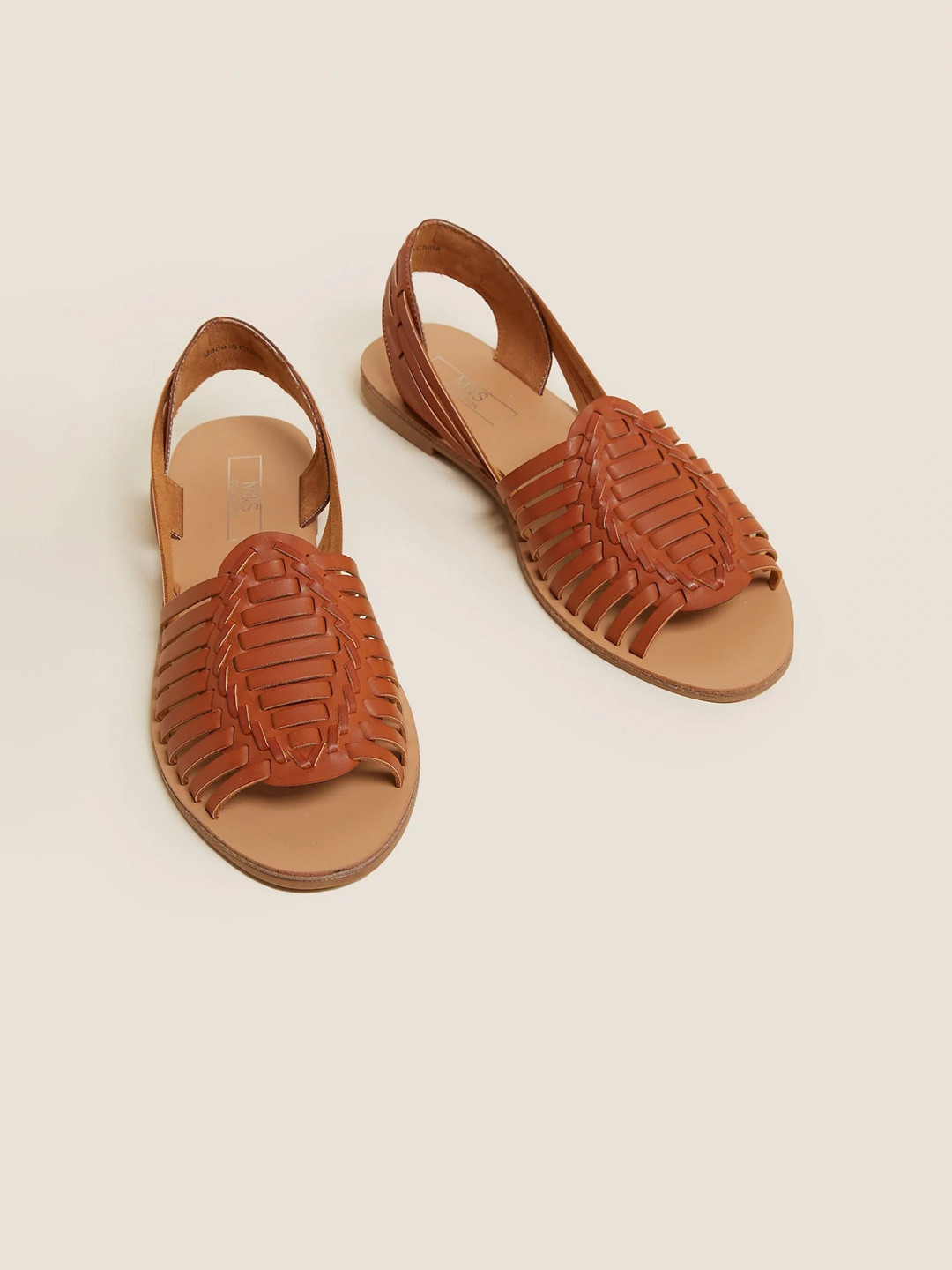

Marks & Spencer Women Striped One Toe Flats, Tan