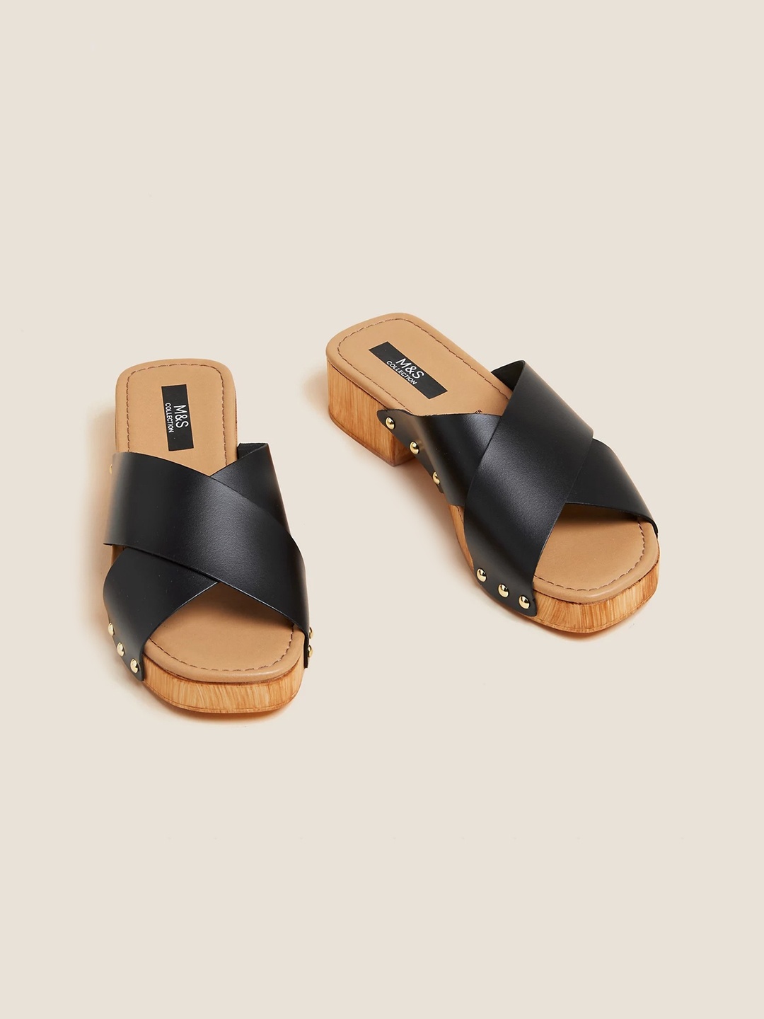 

Marks & Spencer Women Criss-Cross Strap Open Toe Flats, Black