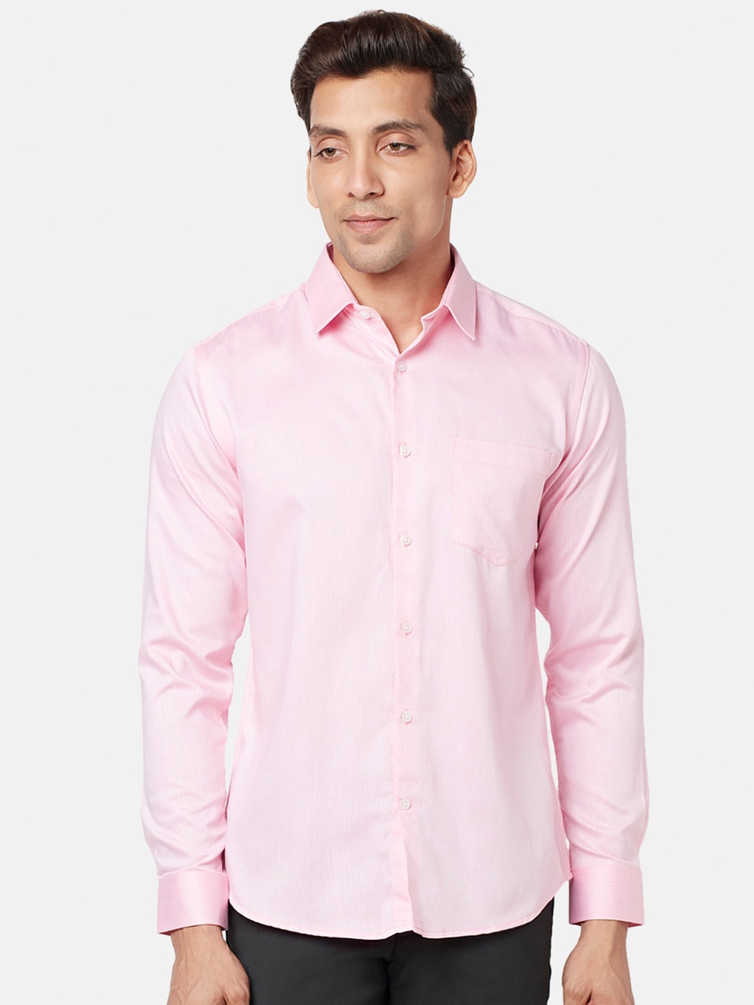 

BYFORD by Pantaloons Men Slim Fit Floral Formal Shirt, Pink