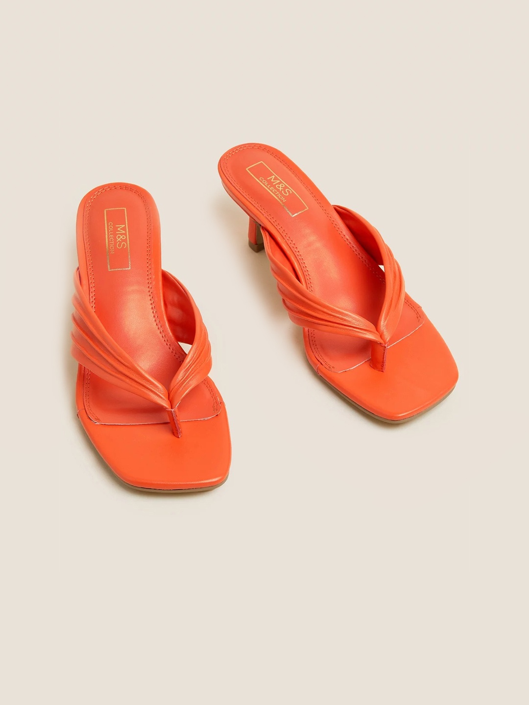 

Marks & Spencer Women T-Straps Kitten Heels, Orange