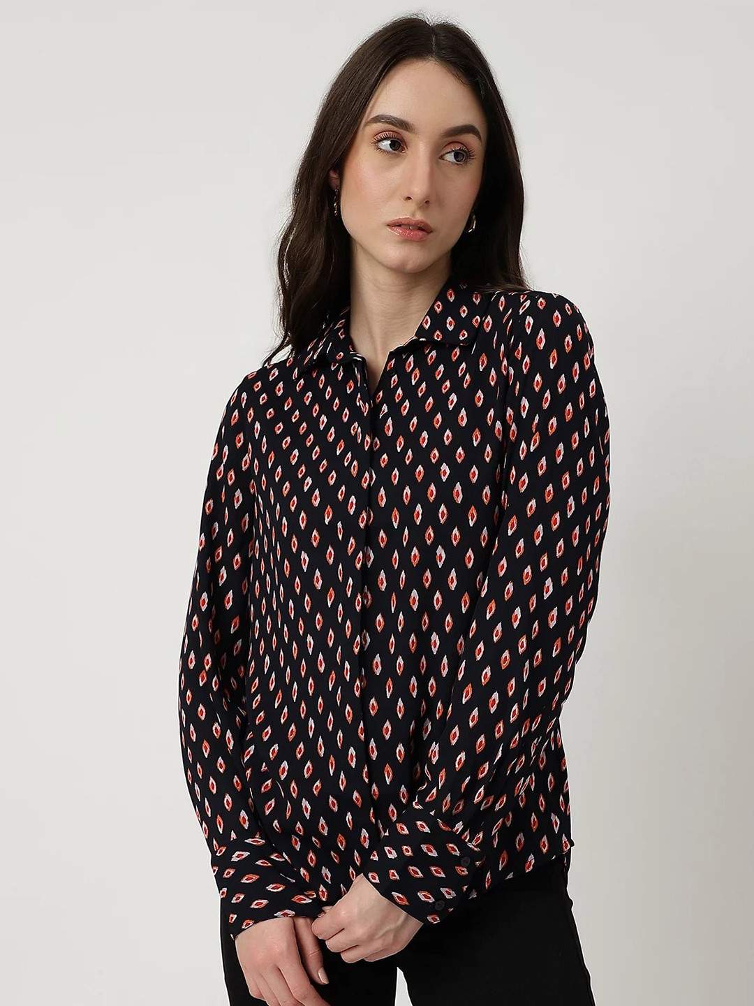 

Marks & Spencer Ethnic Motif Printed Casual Shirt, Black