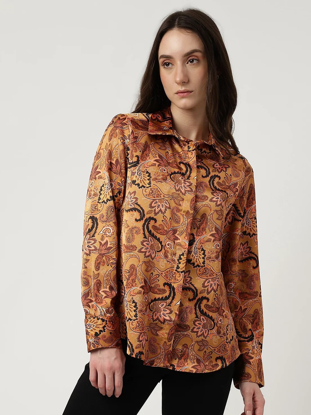 

Marks & Spencer Women Printed Casual Shirt, Brown