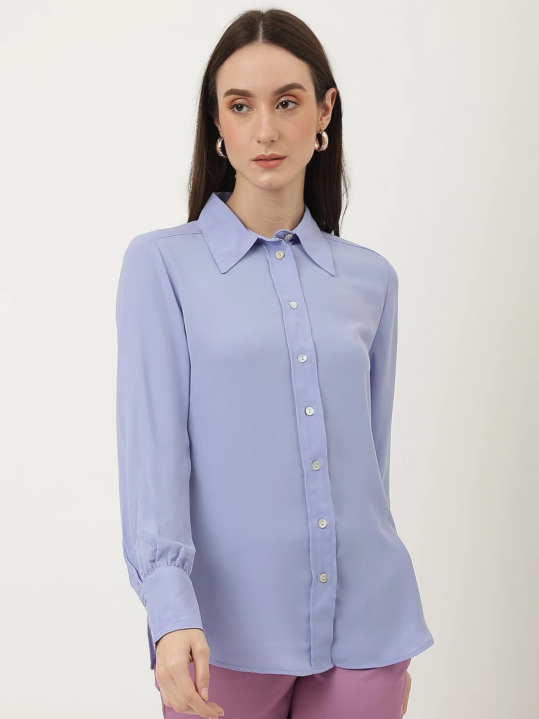 

Marks & Spencer Women Spread Collar Casual Shirt, Blue