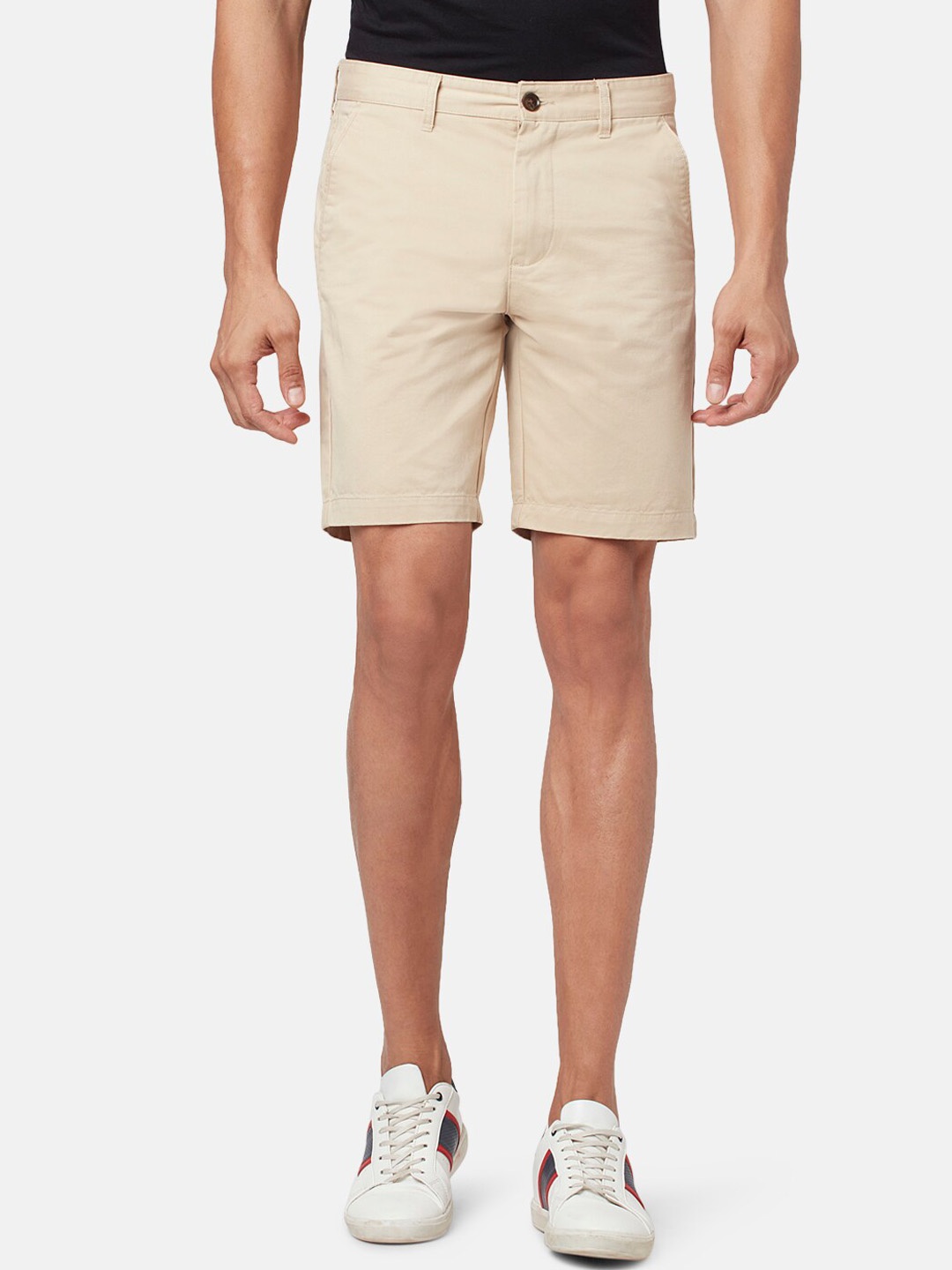 

BYFORD by Pantaloons Men Slim Fit Cotton Chino Shorts, Beige