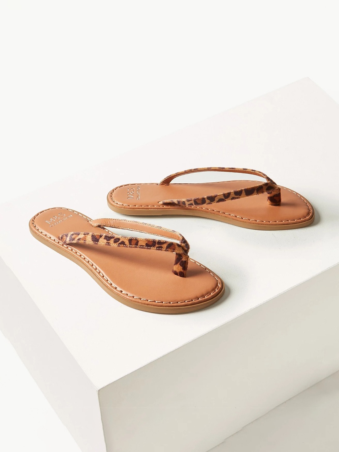 

Marks & Spencer Women Animal Printed Thong Flip-Flops, Brown