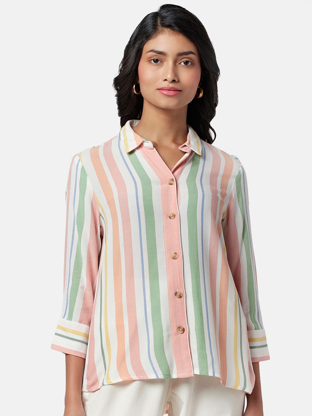 

Honey by Pantaloons Striped Casual Shirt, Beige