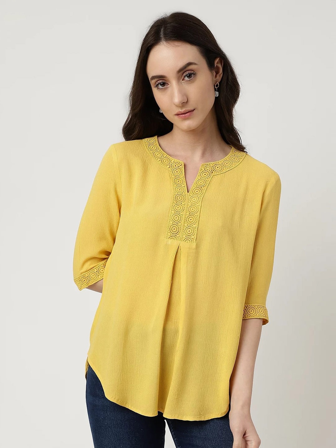 

Marks & Spencer Notch Neck Tunic, Yellow