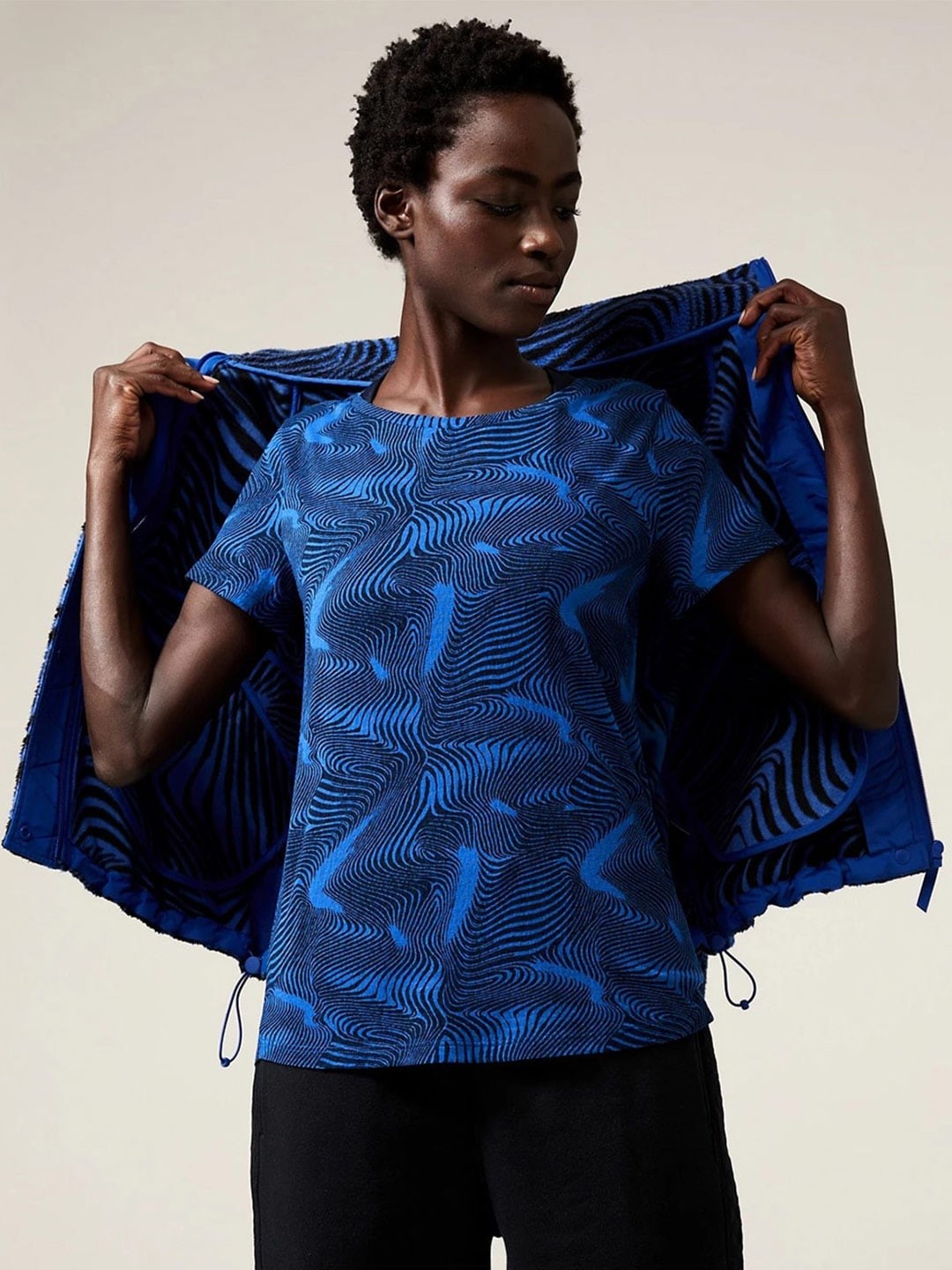 

Marks & Spencer Printed Round Neck Regular T-shirt, Blue