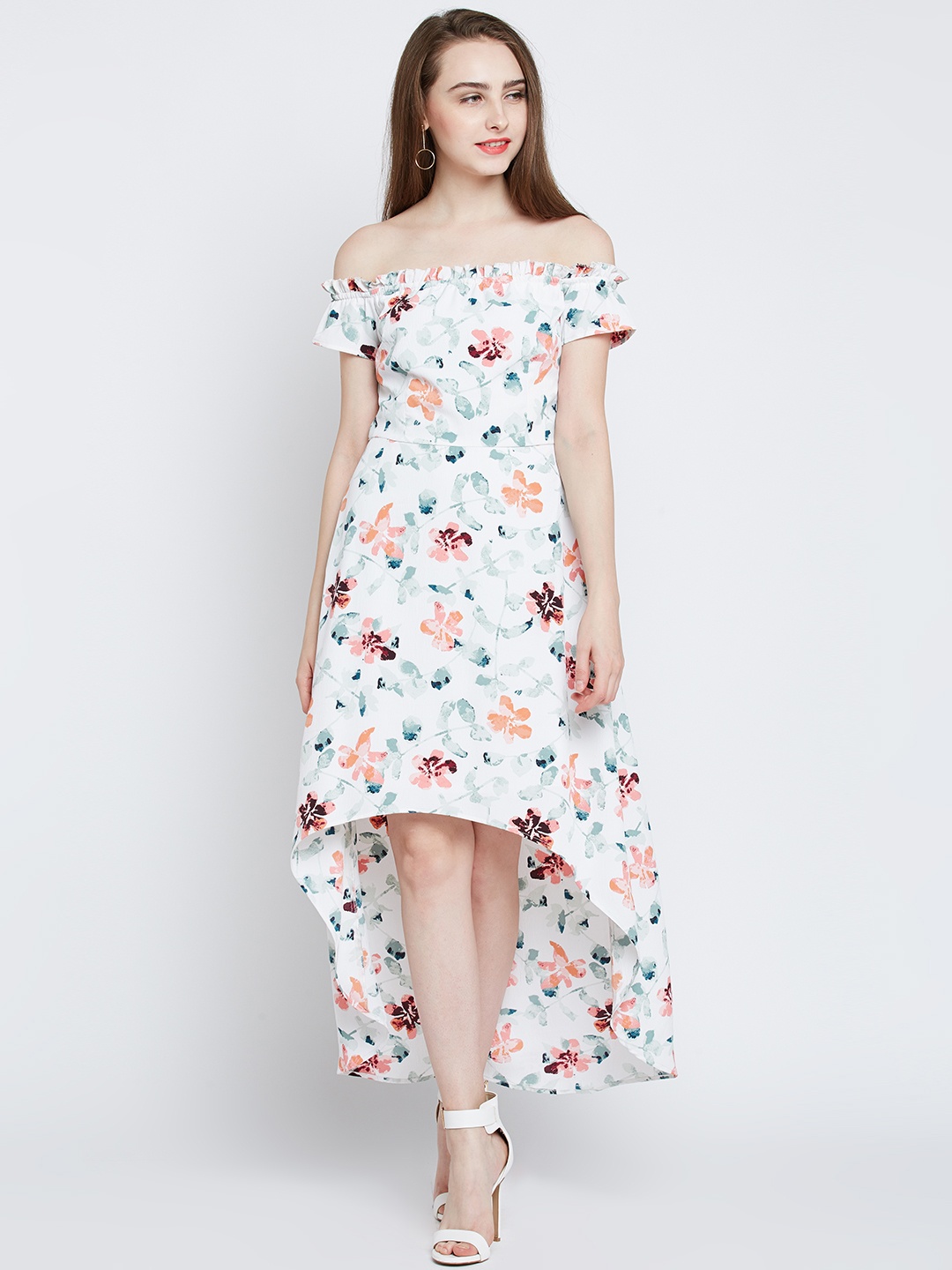 

Marie Claire Women White Printed Bardot Sheath Dress