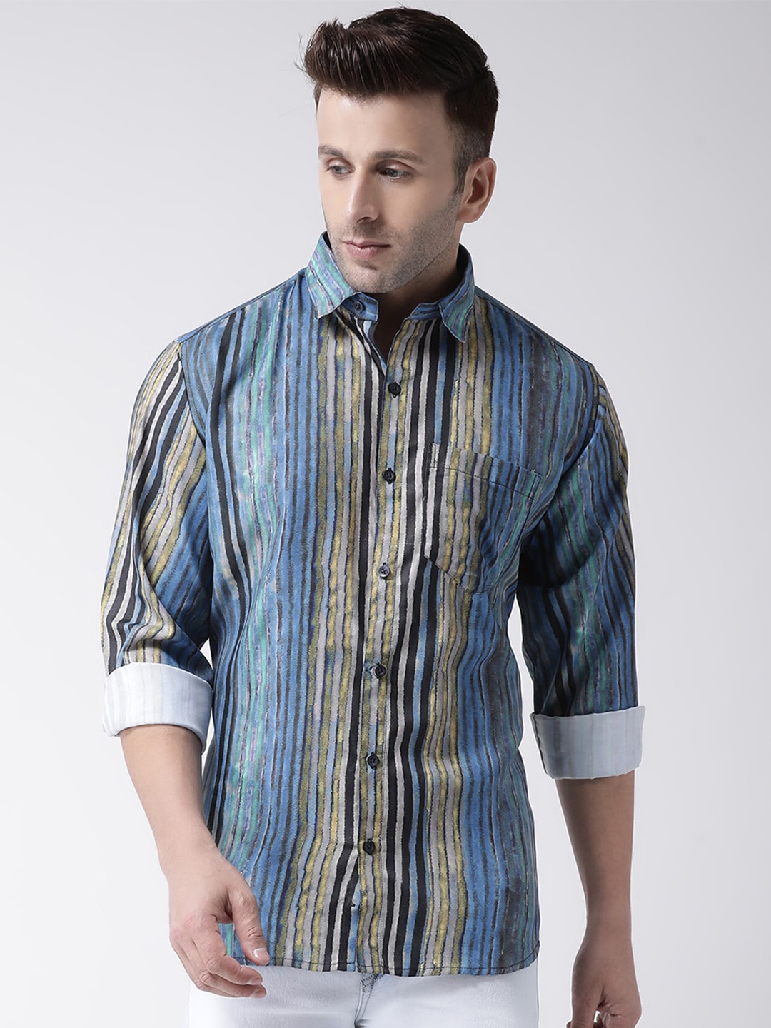 

Hangup Slim Fit Striped Casual Shirt, Blue