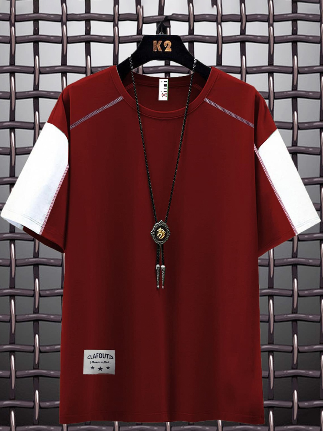 

CLAFOUTIS Round Neck Short Sleeves T-shirt, Maroon