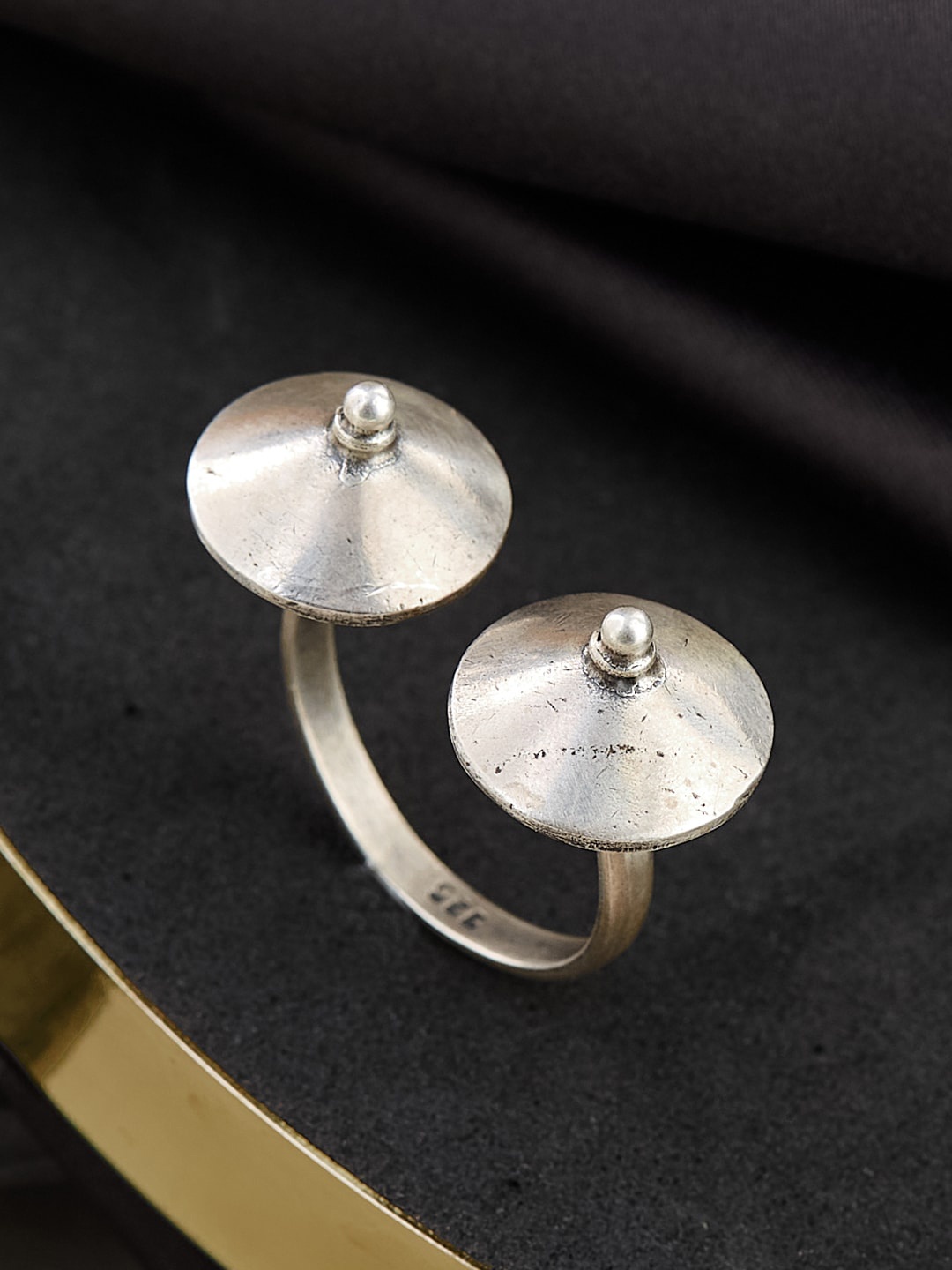 

Fabindia Silver-Plated Tribal Adjustable Finger Ring