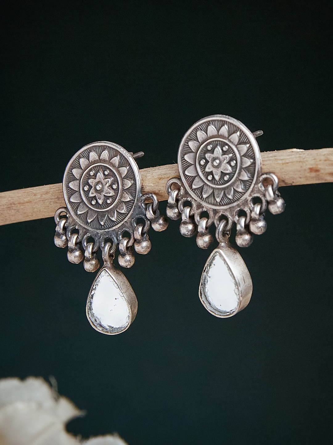 

Fabindia Silver Floral Drop Earrings