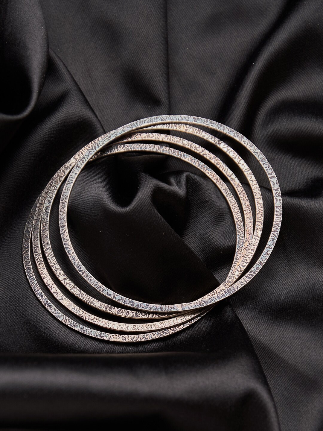 

Fabindia Set Of 4 Tribal Bangles, Silver