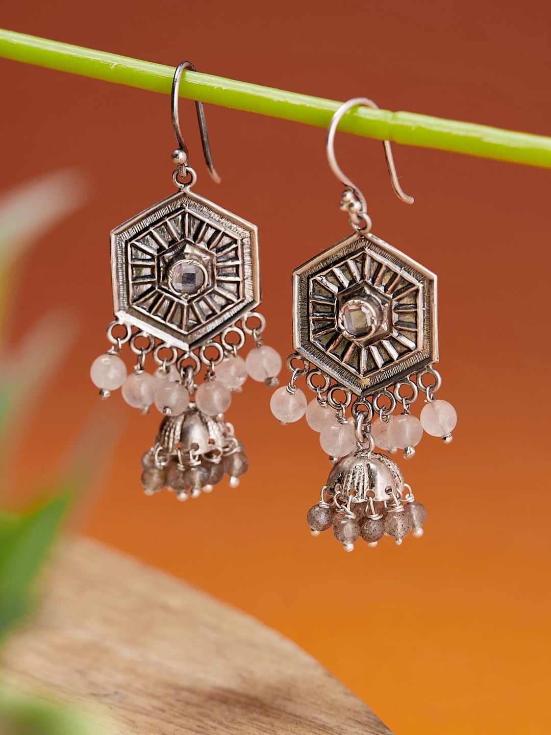 

Fabindia Silver Geometric Jhumkas Earrings