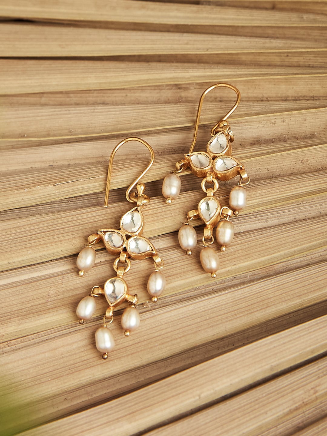 

Fabindia Gold-Plated Floral Drop Earrings