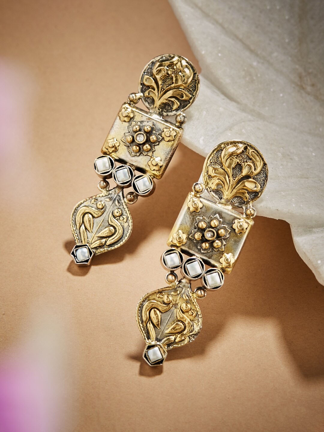 

Fabindia Geometric Shaped Drop Earrings, Silver