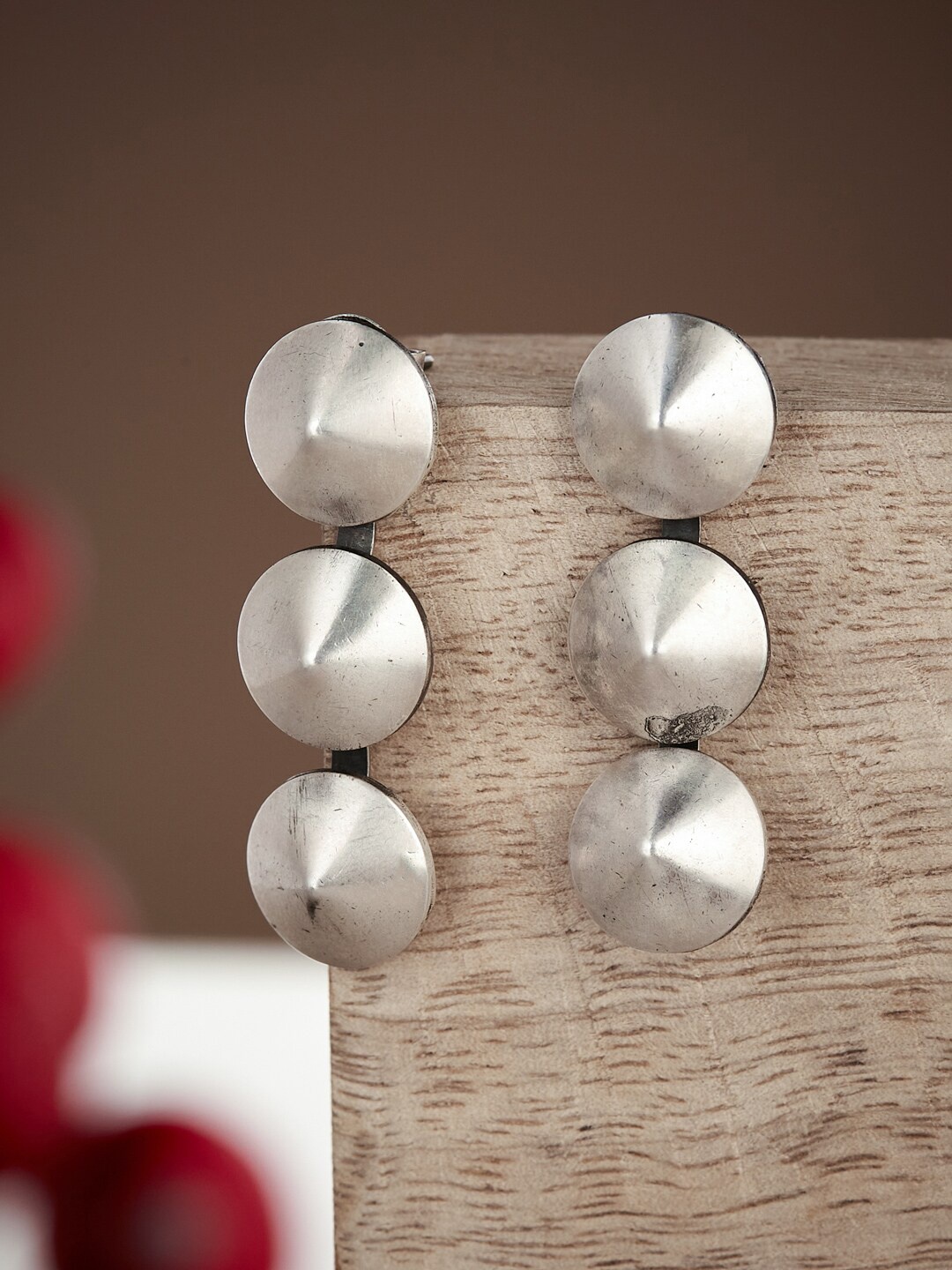 

Fabindia Silver-Plated Geometric Drop Earrings