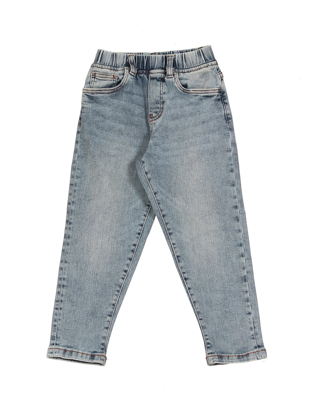 

Lil Lollipop Kids Straight Fit Heavy Fade Pure Cotton Jeans, Blue