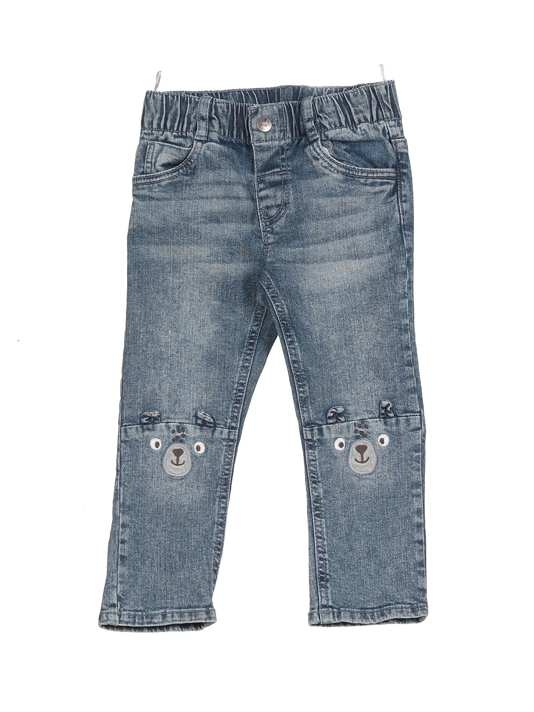 

Lil Lollipop Kids Straight Fit Heavy Fade Pure Cotton Jeans, Blue