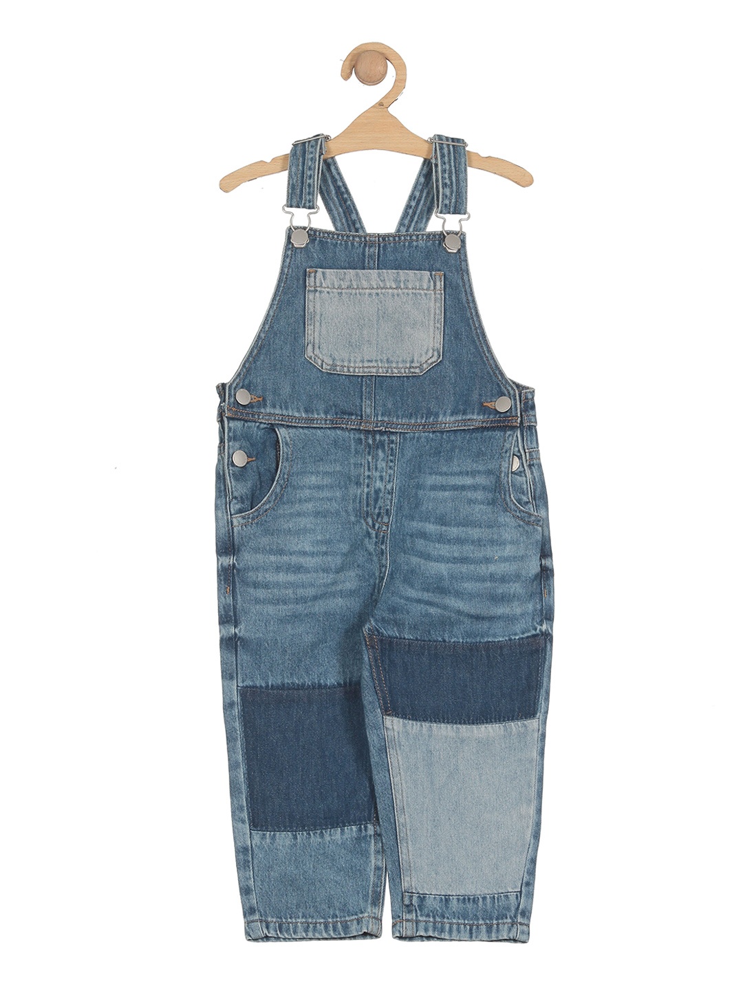 

Lil Lollipop Kids Self Design Relaxed Fit Cotton Denim Dungaree, Blue