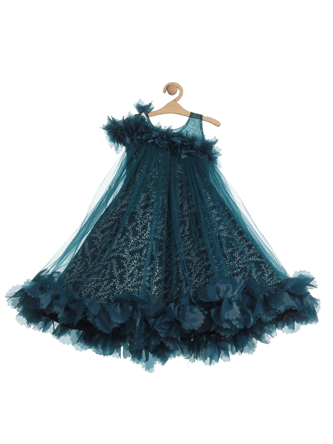 

Lil Lollipop Girls Embellished Flared A-Line Cotton Dress, Teal