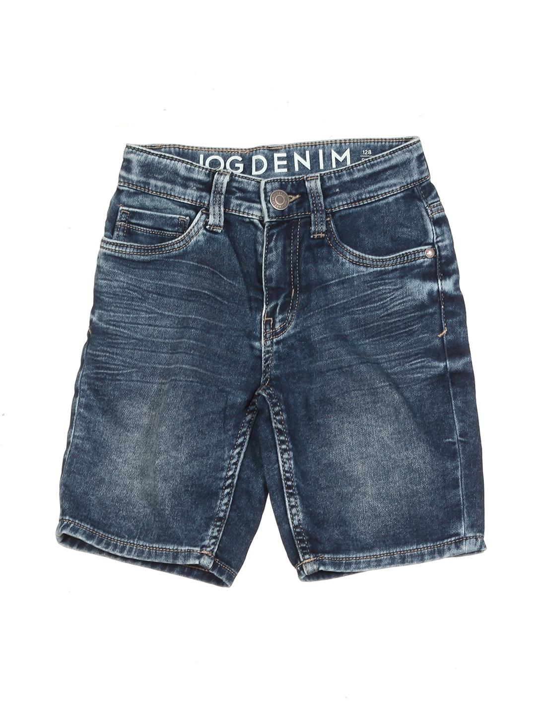 

Lil Lollipop Kids Washed Denim Cotton Shorts, Blue