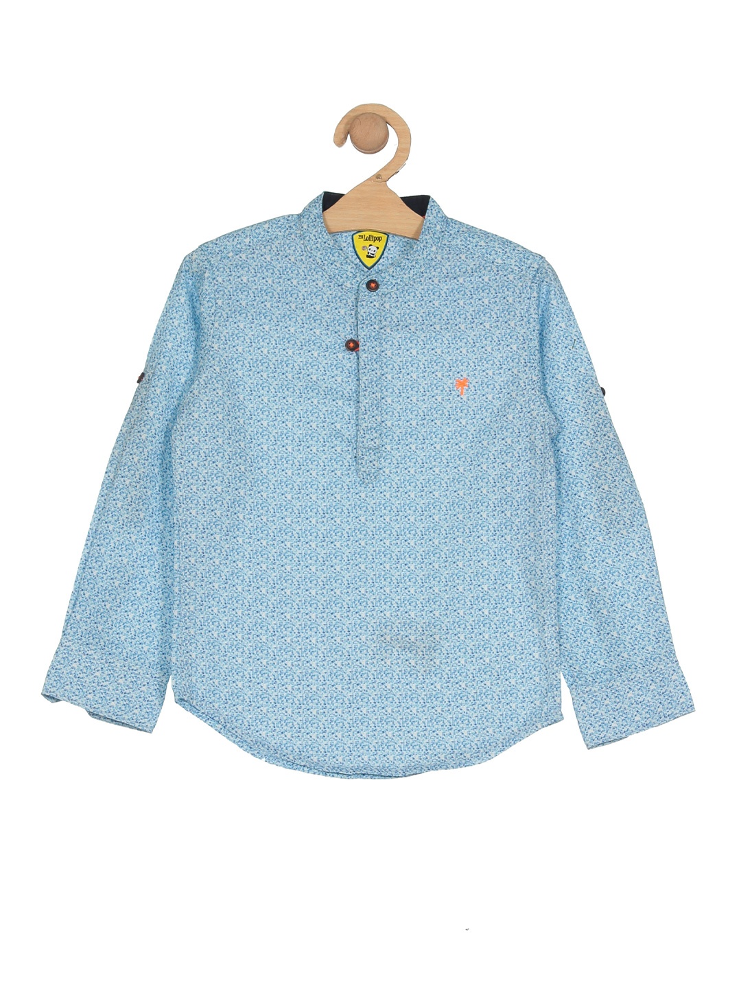 

Lil Lollipop Boys Floral Printed Pure Cotton Casual Shirt, Blue