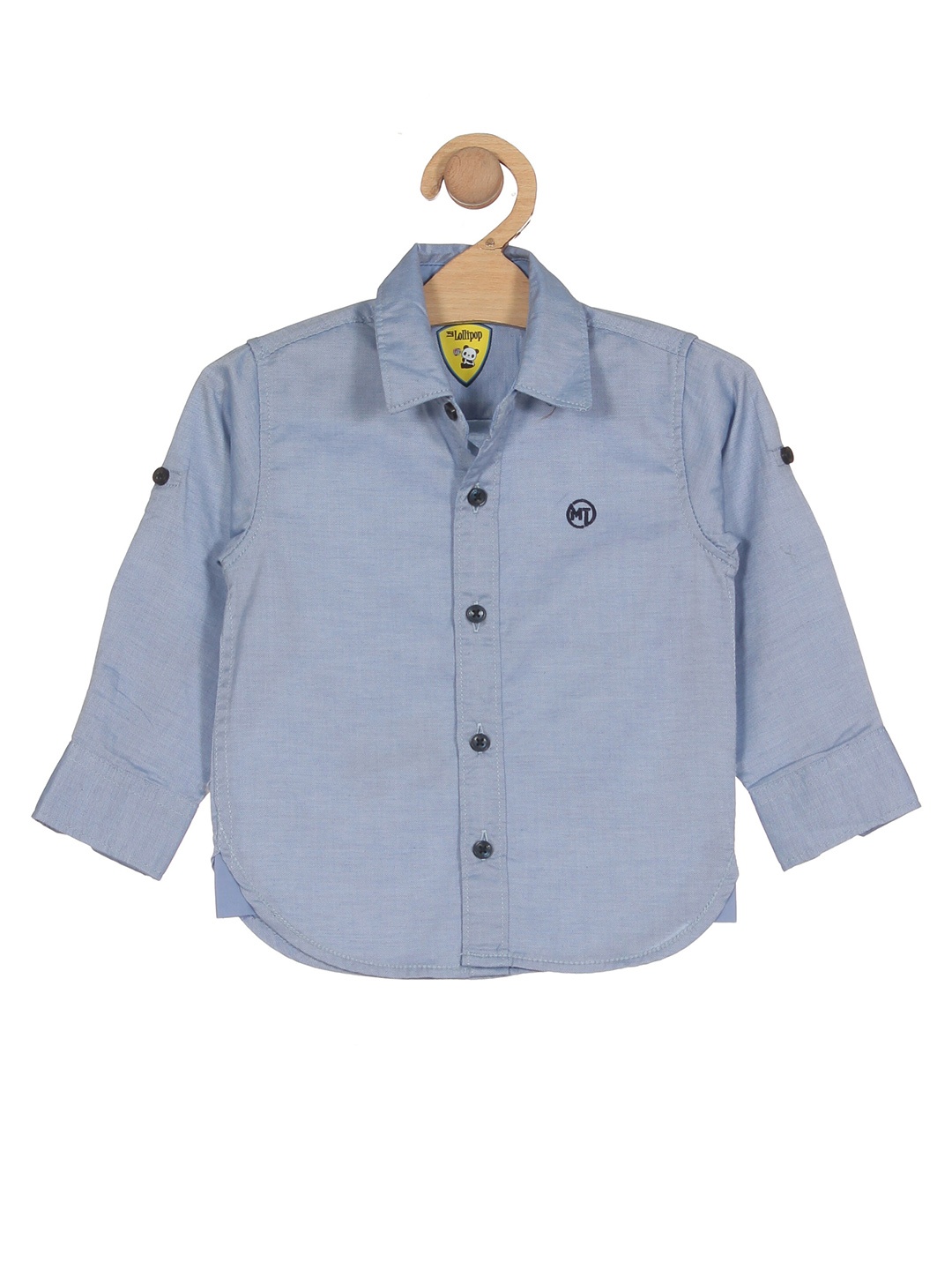 

Lil Lollipop Boys Blue Casual Pure Cotton Shirt