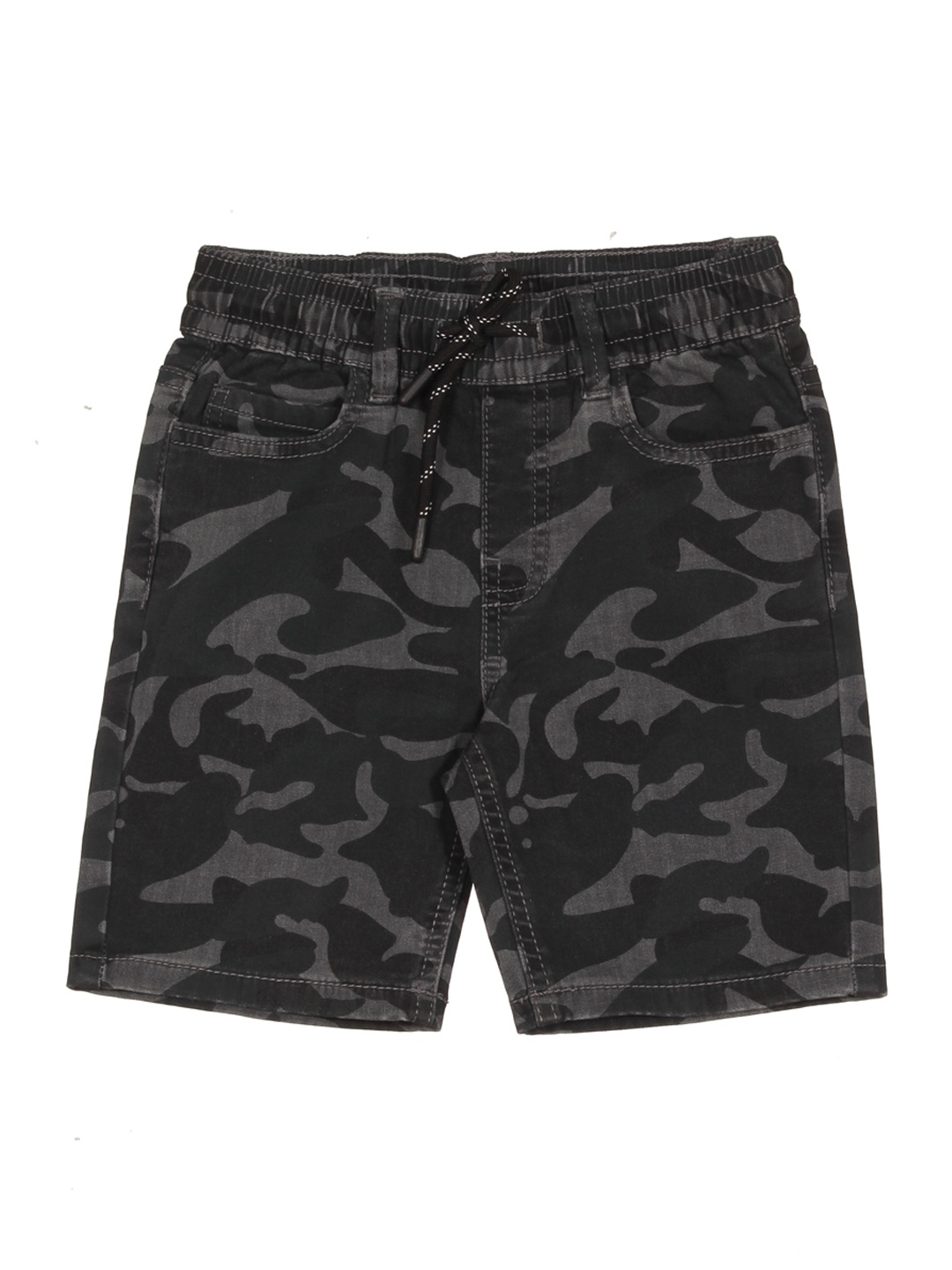 

Lil Lollipop Kids Camouflage Printed Denim Shorts, Grey