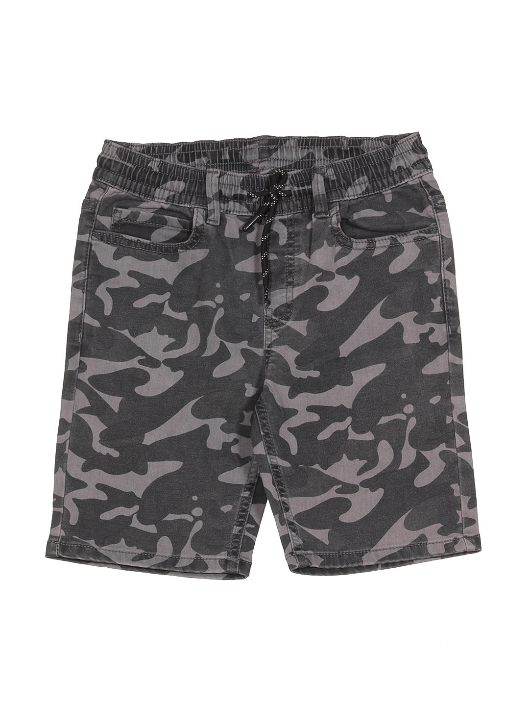 

Lil Lollipop Kids Camouflage Printed Denim Shorts, Grey