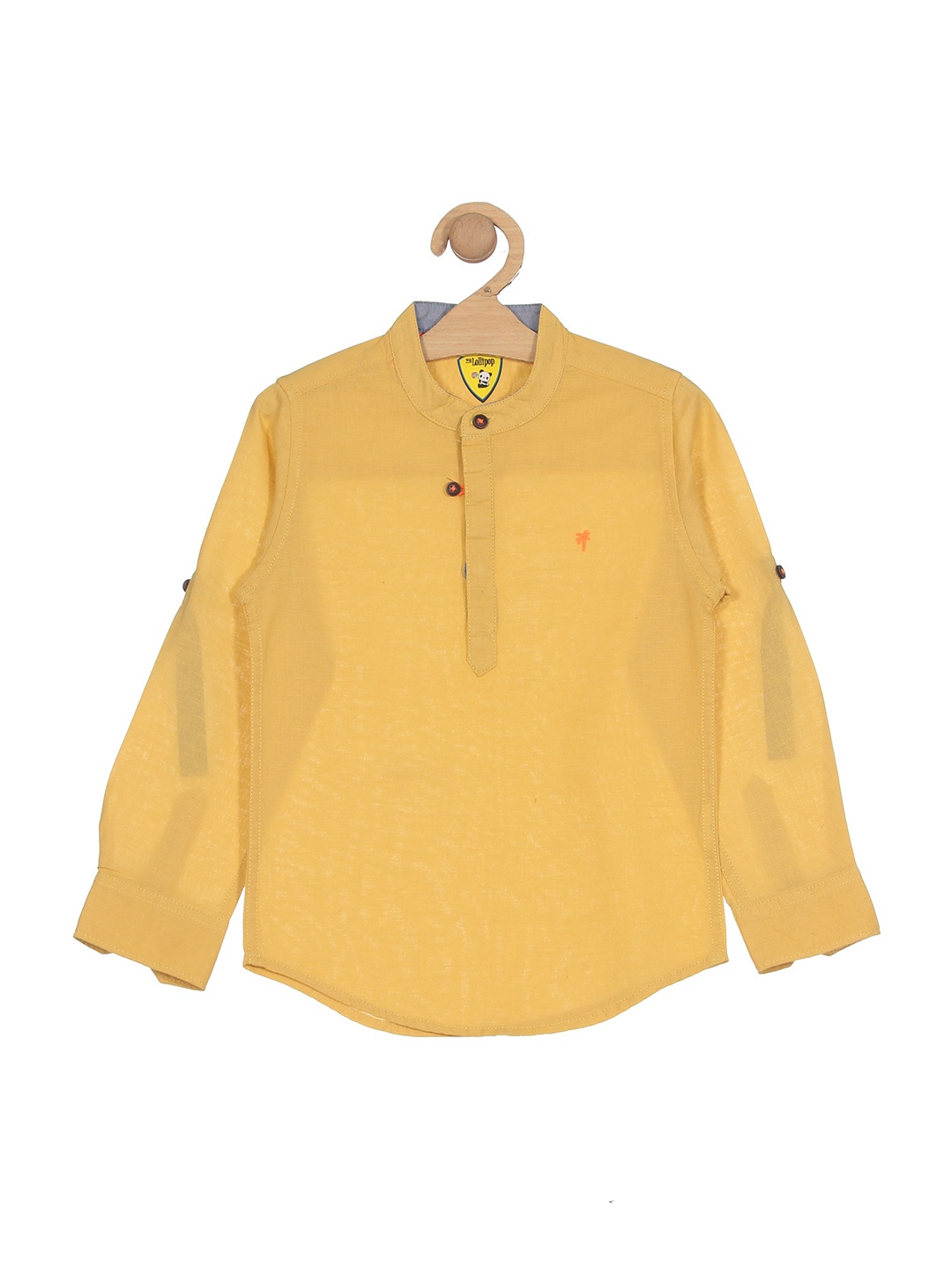 

Lil Lollipop Boys Casual Cotton Shirt, Mustard