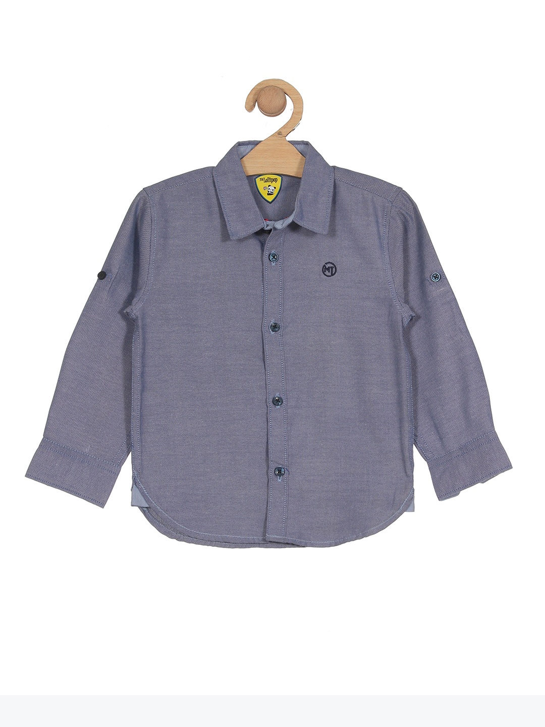 

Lil Lollipop Boys Printed Casual Cotton Shirt, Grey