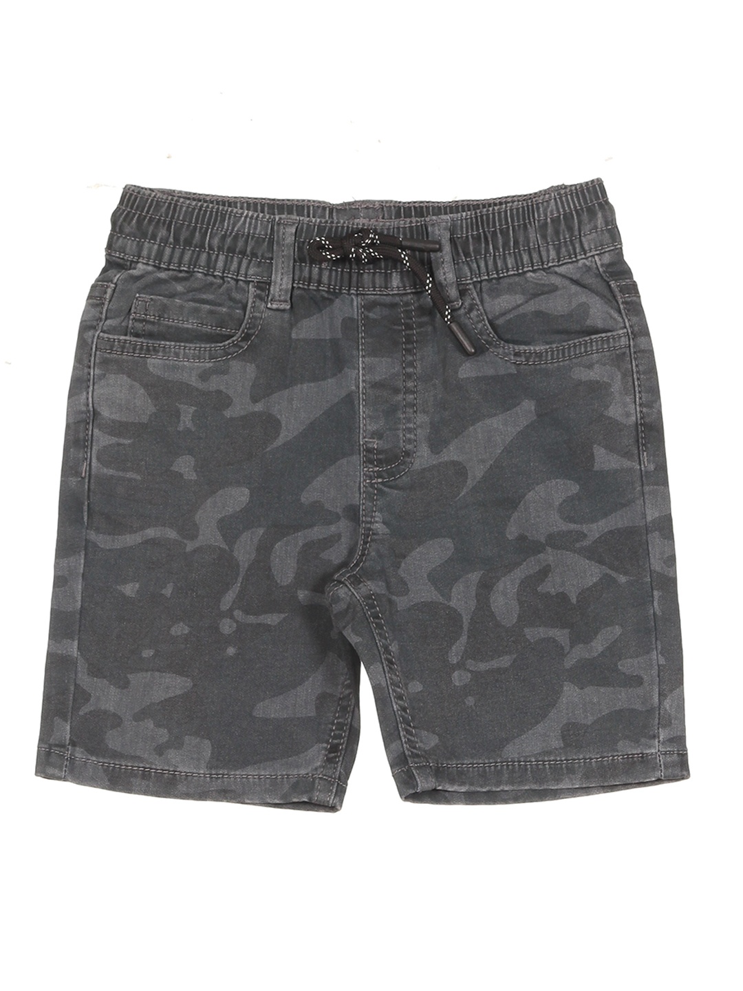 

Lil Lollipop Kids Camouflage Printed Denim Shorts, Grey