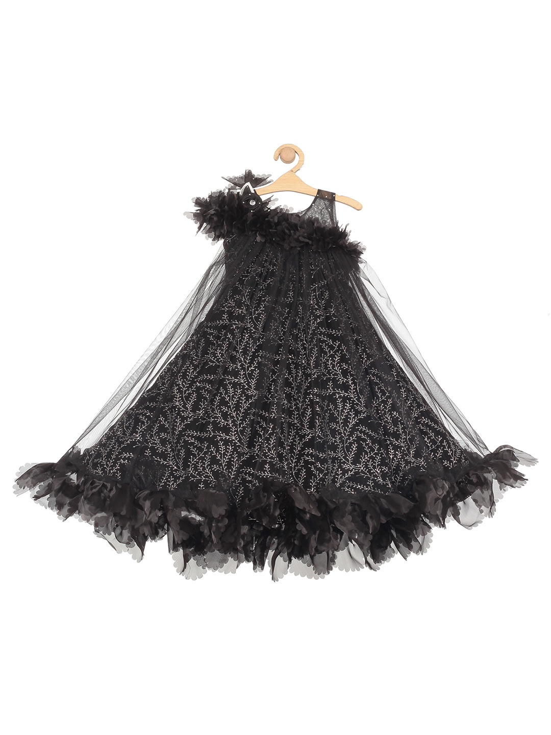 

Lil Lollipop Girls Round Neck Sequinned Embellished A-Line Dress, Black