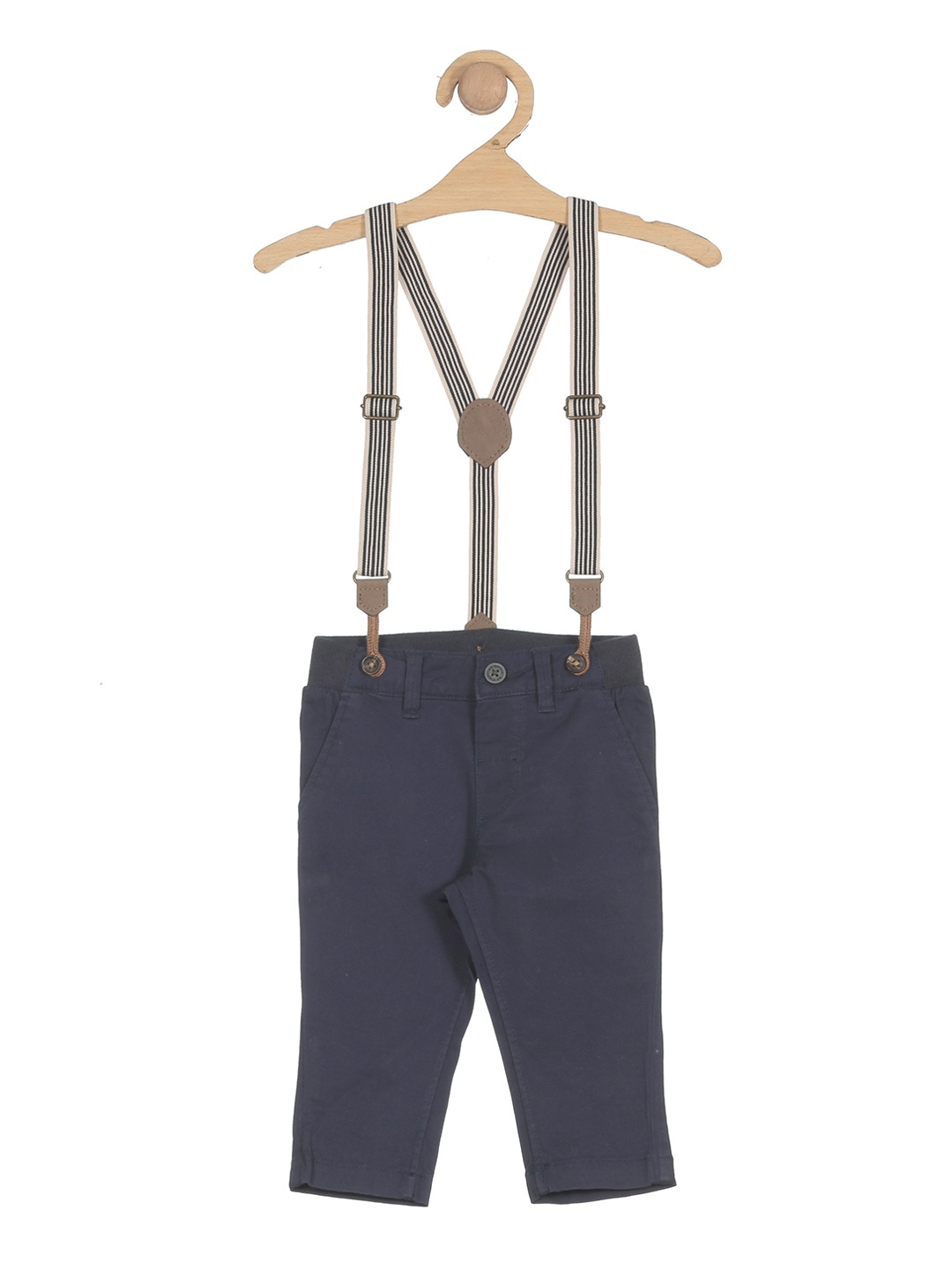 

Lil Lollipop Kids Cotton Straight Fit Trousers, Navy blue
