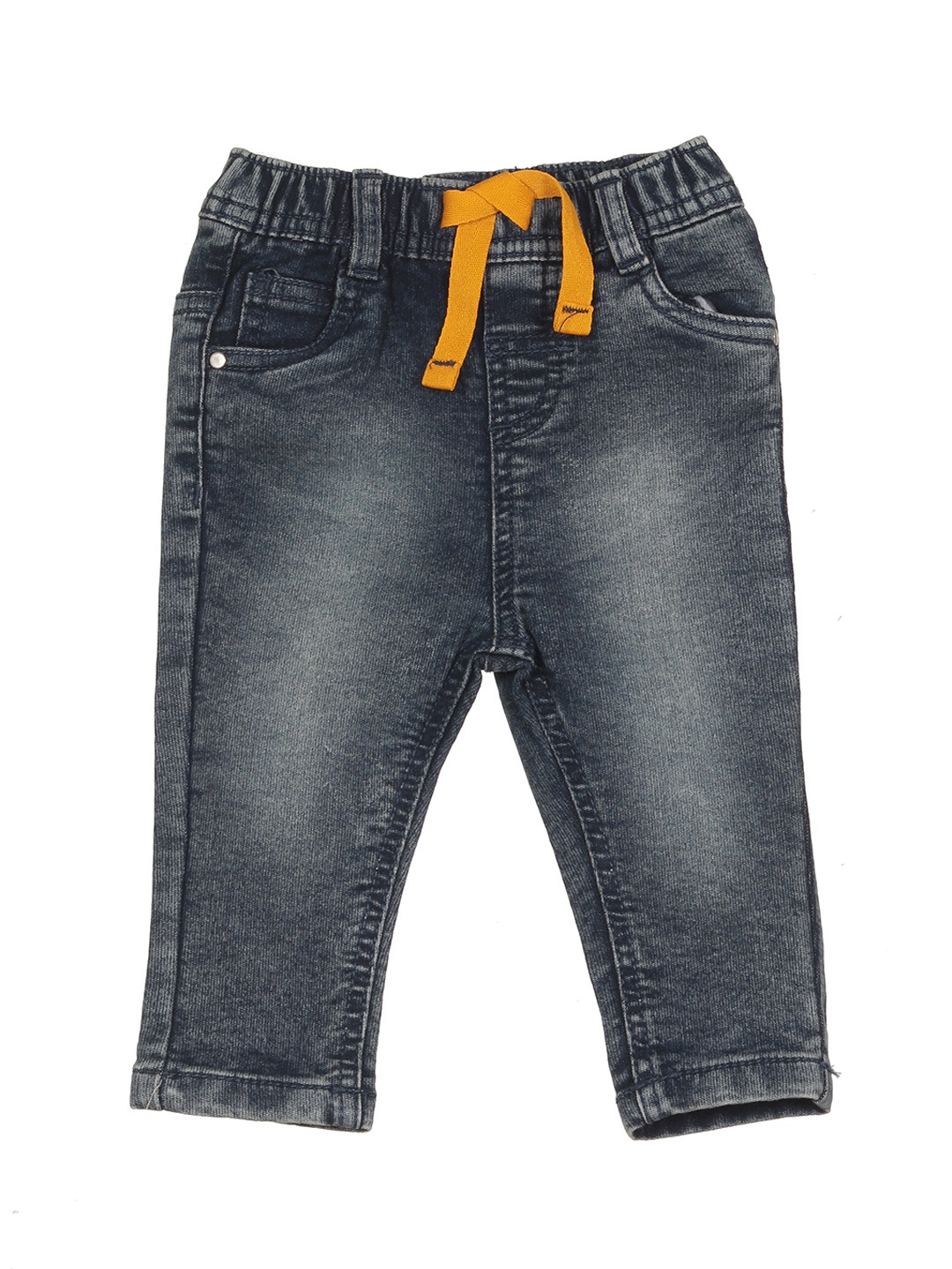 

Lil Lollipop Kids Slim Fit Heavy Faded Pure Cotton Jeans, Blue