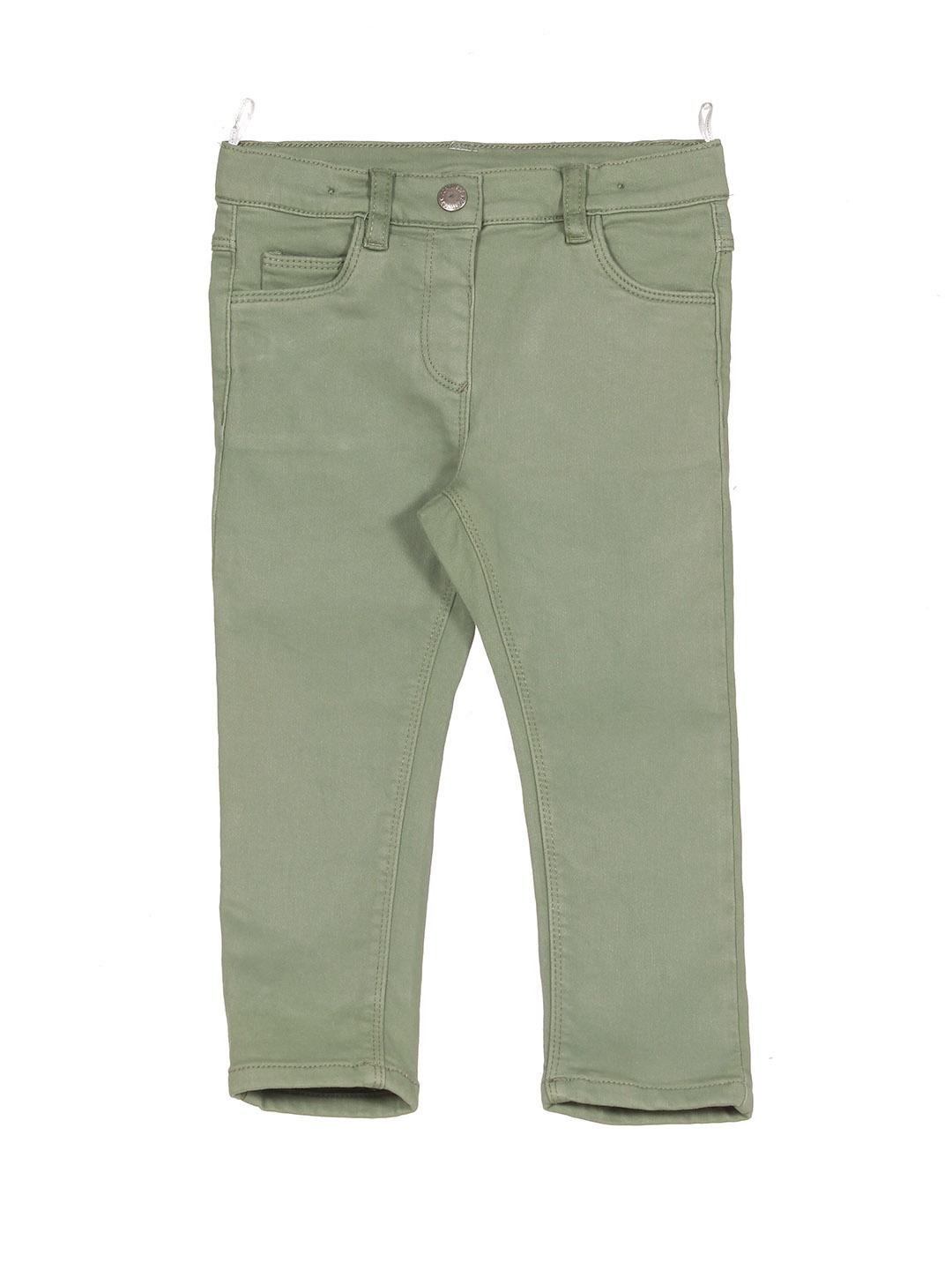

Lil Lollipop Girls Slim Fit Pure Cotton Jeans, Green