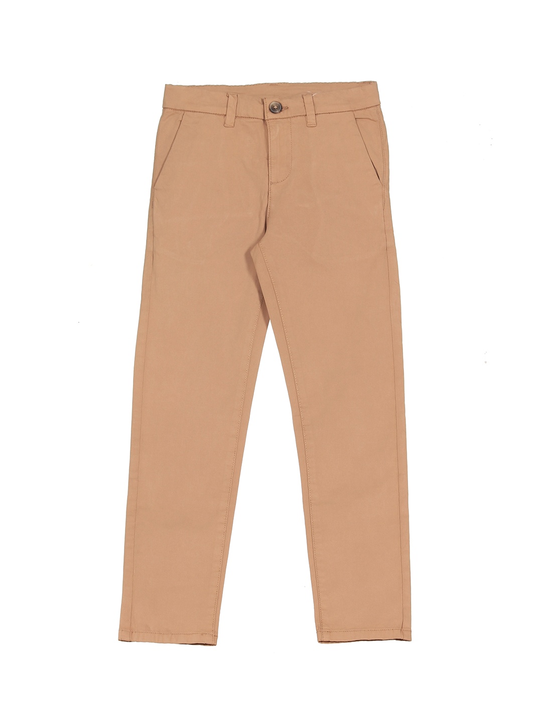 

Lil Lollipop Boys Cotton Straight Fit Chinos Trousers, Beige