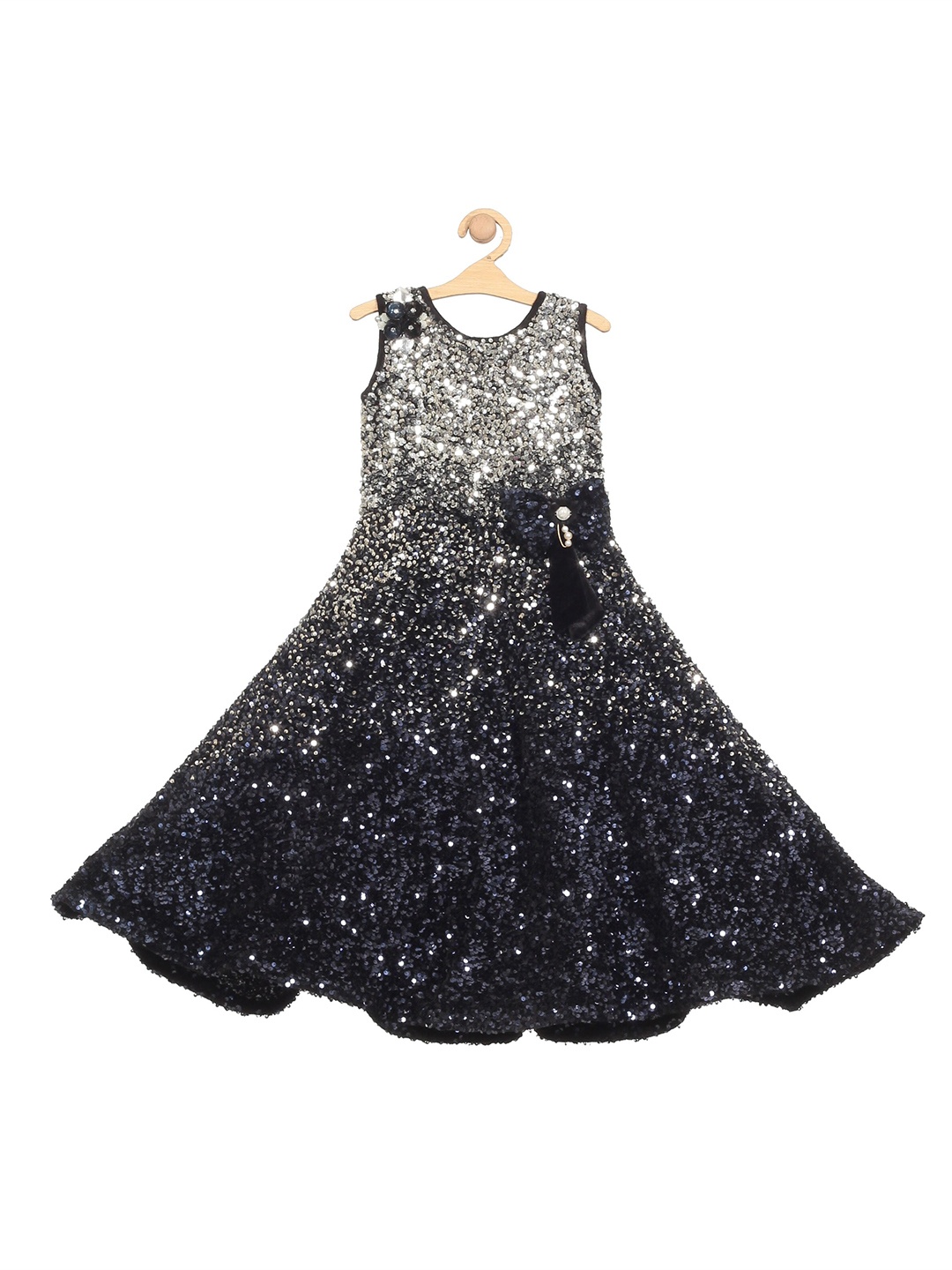 

Lil Lollipop Girls Embellished Sequinned Detail Midi Dress, Navy blue